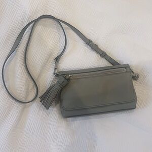 Rebecca Minkoff Crossbody Grey Purse Bag Leather with Tassle